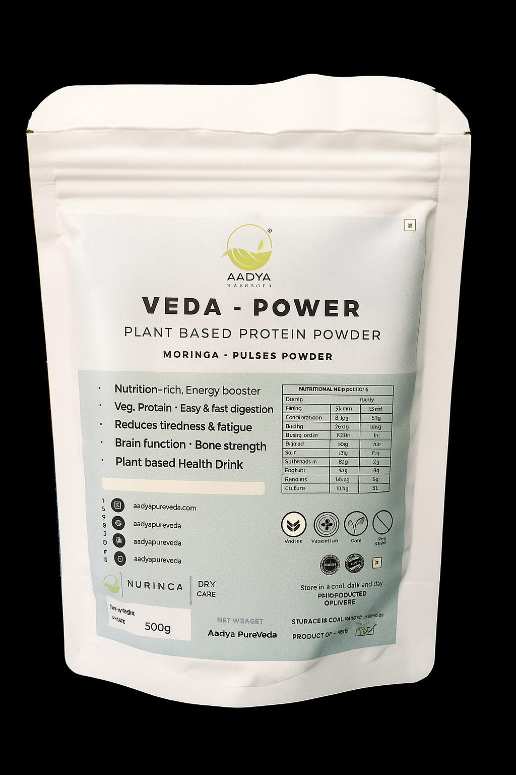Veda-Power – Moringa Plant Protein Powder (100g)